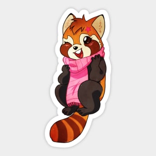 Red panda - Scarf up Sticker